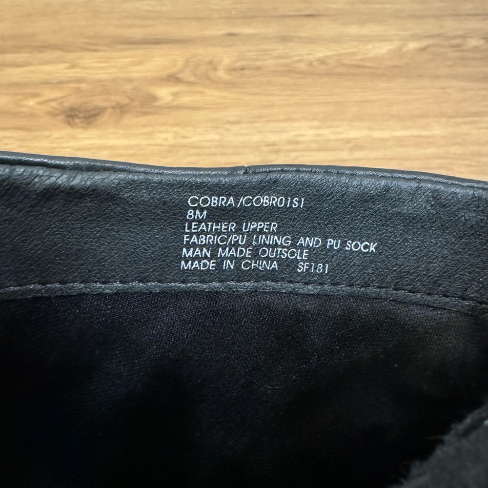 Steve Madden Cobra Black Leather Platform Boots - Picture 4 of 6